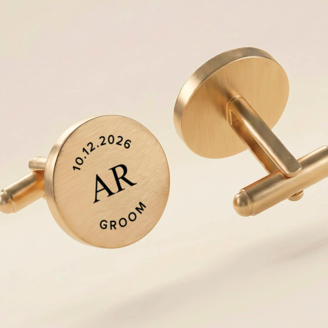 5 x Engravd Round Custom Cuff links : Groomsman sets - Image 13