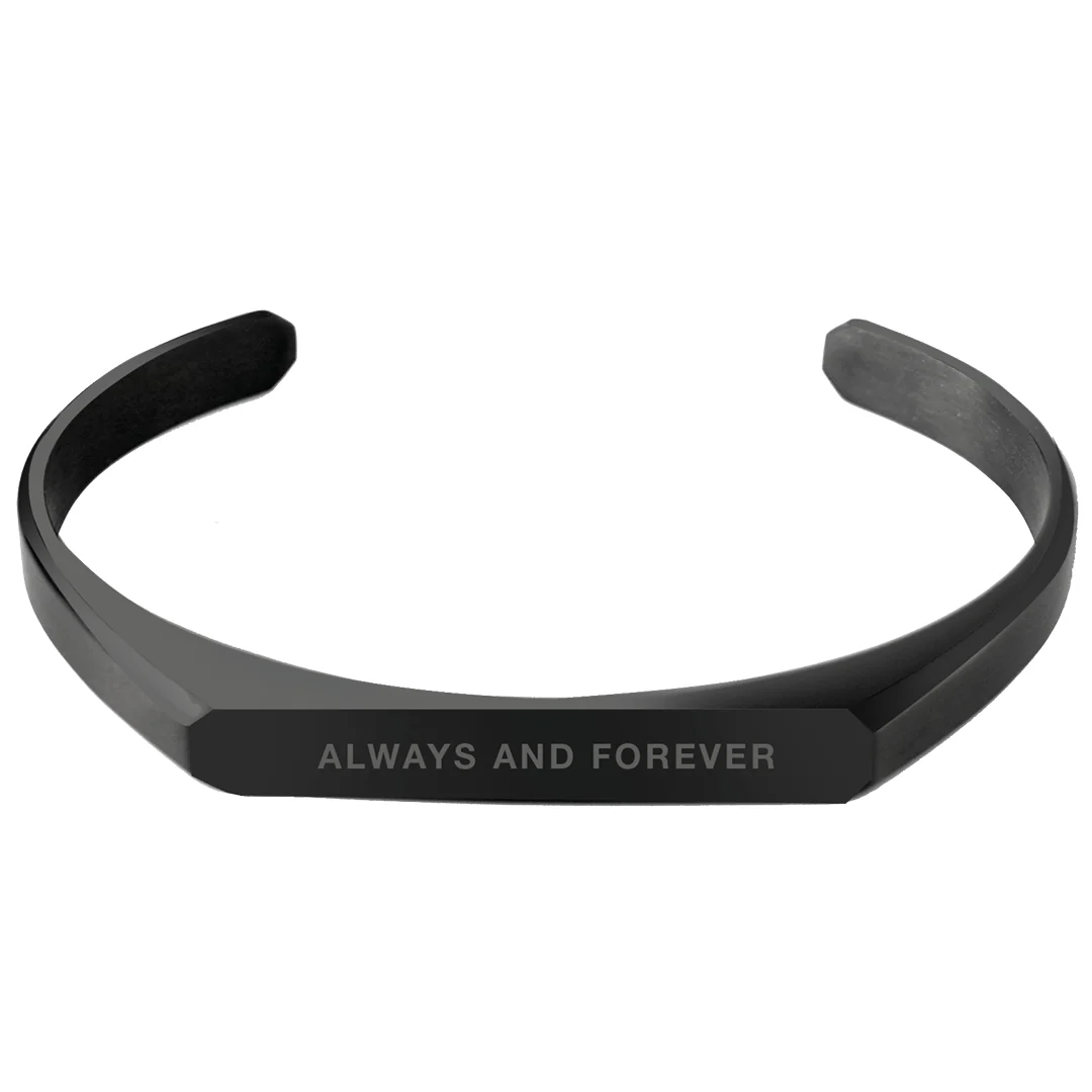 Black Engravd Signet Cuff