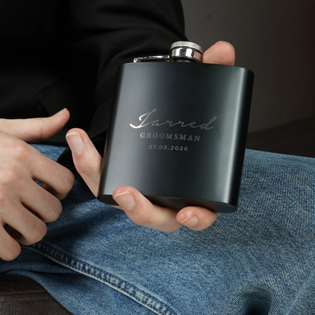 Engravd 4 x Hip Flask sets - Name/Title/Date - Image 14