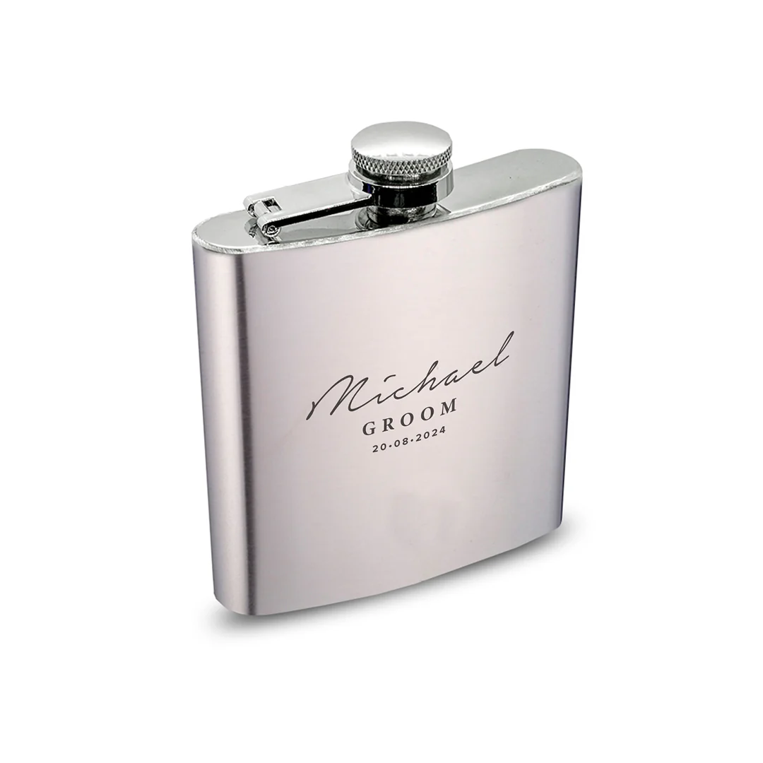 Engravd 4 x Hip Flask sets - Name/Title/Date - Image 7