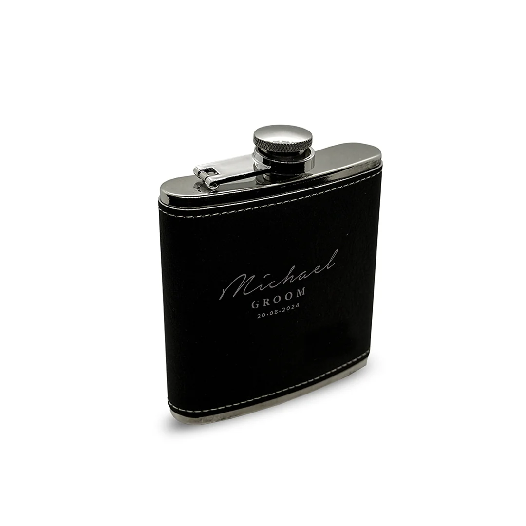 Engravd 4 x Hip Flask sets - Name/Title/Date - Image 8