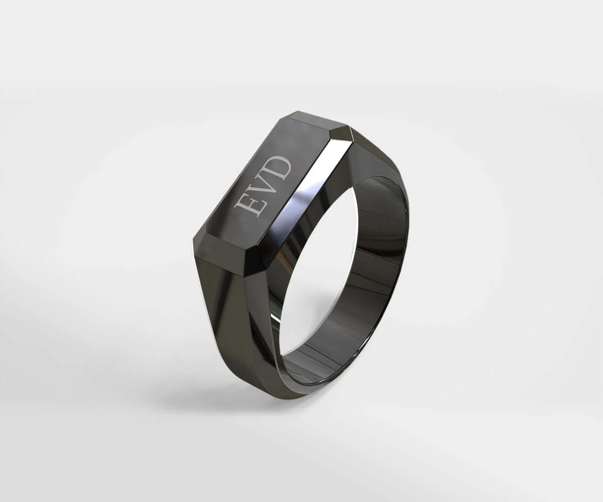 Engravd Black Ring - Personalised Initials - Image 5