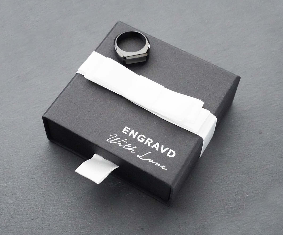 Engravd Black Ring - Personalised Initials - Image 6