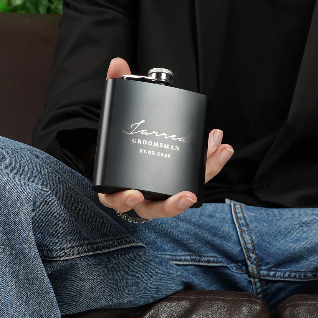 Engravd Hip Flask - Name/Title/Date - Image 21
