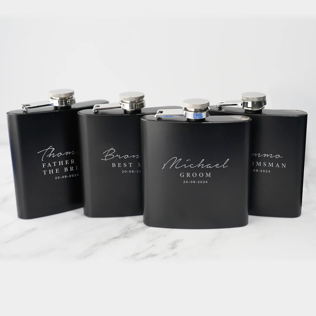 Engravd Hip Flask - Name/Title/Date - Image 6