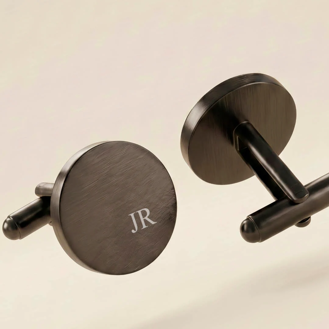 Engravd Round Custom Cuff link set: Design 3 - Image 10