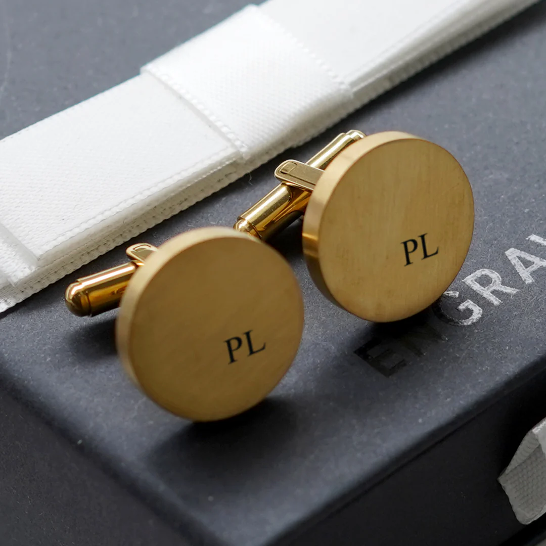 Engravd Round Custom Cuff link set: Design 3 - Image 7