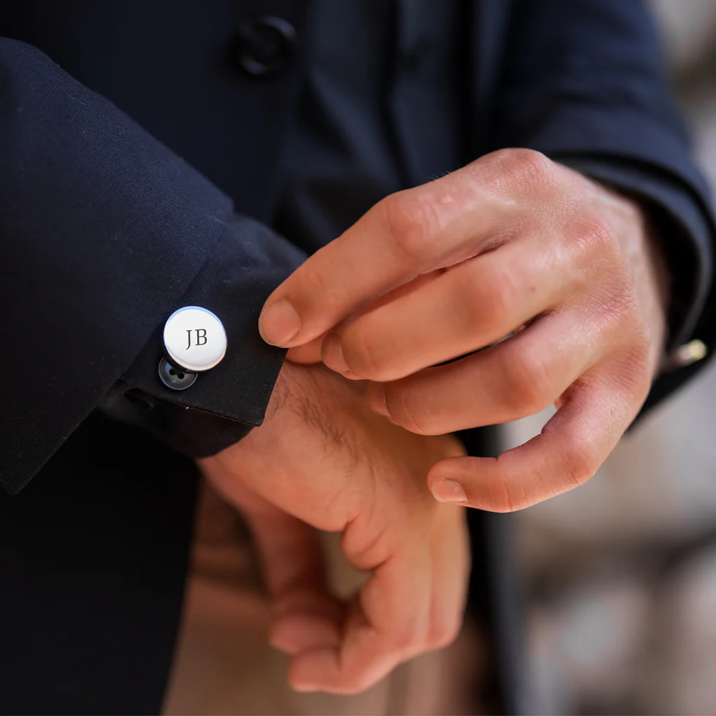 Engravd Round Custom Cuff link set: Design 5 - Image 6