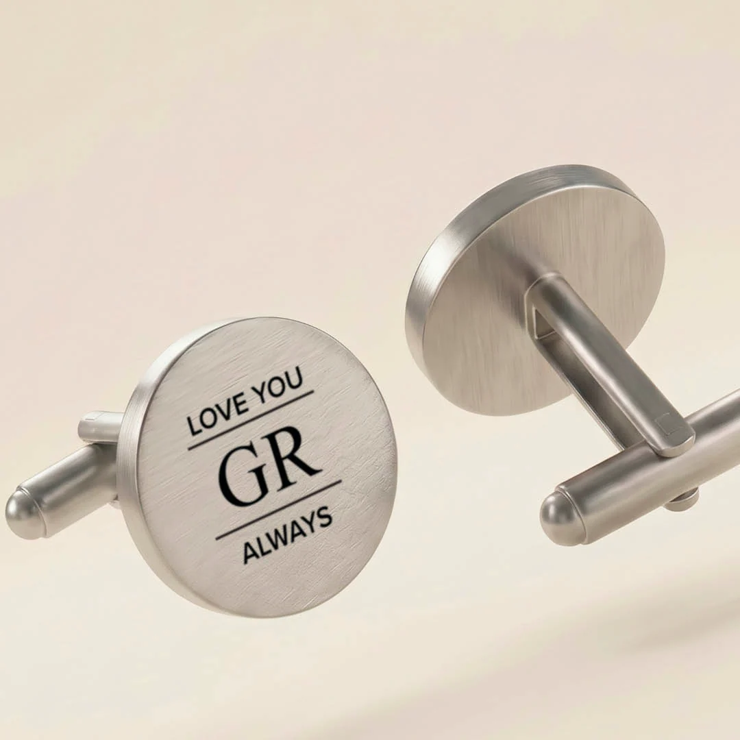 Engravd Round Custom Cuff link set: Design 5 - Image 9