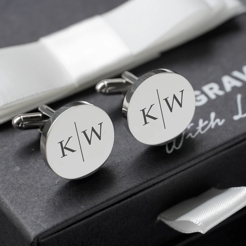 Engravd Round Custom Cuff link set: Design 6