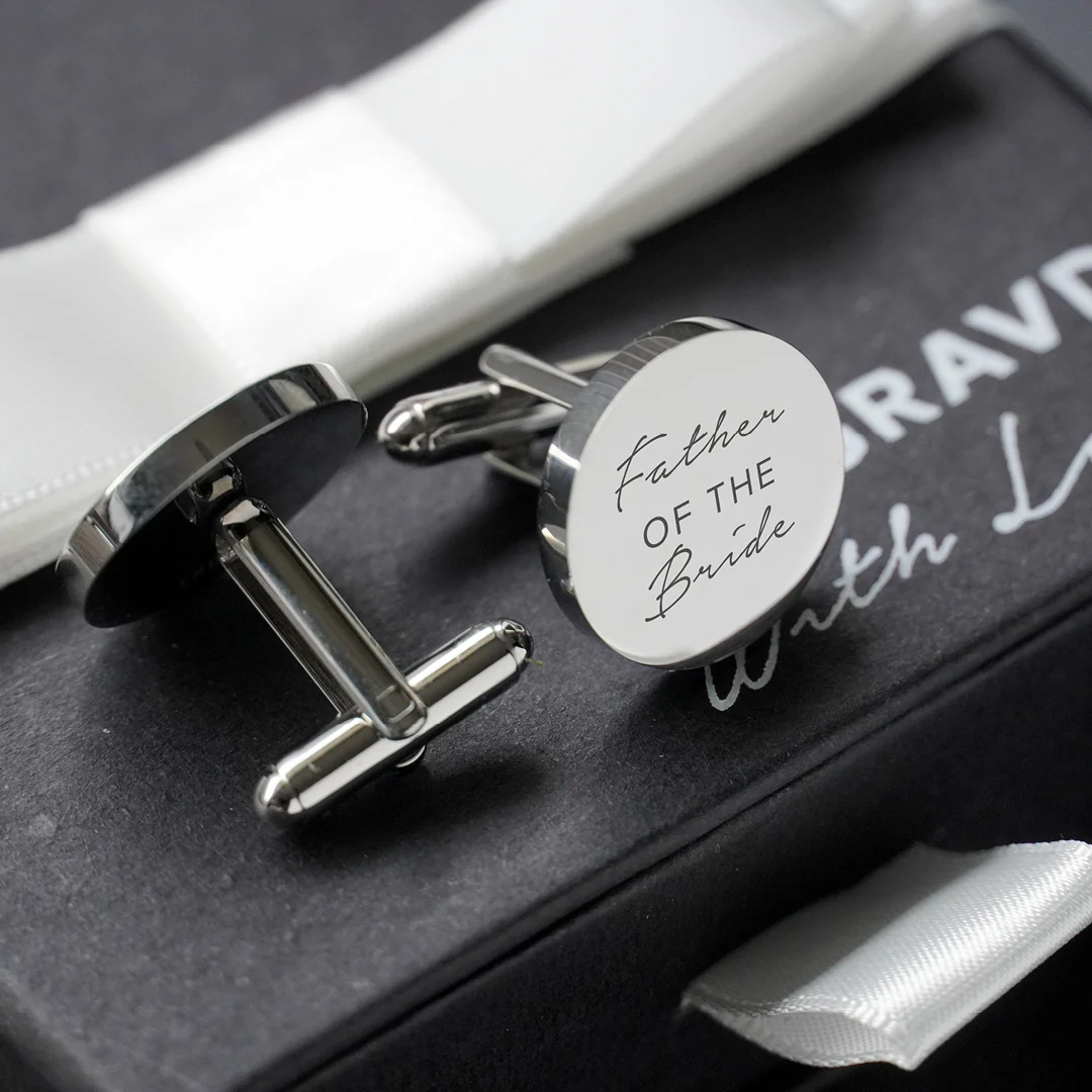 Engravd Round Custom Cuff link set: Title - Initials - Image 4