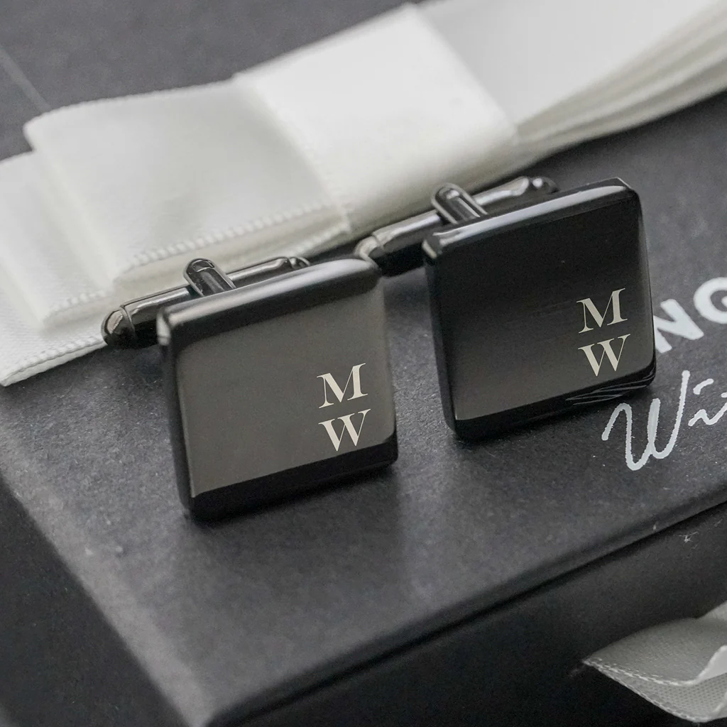 Engravd Square Custom Cuff link set: Design 3 - Image 3