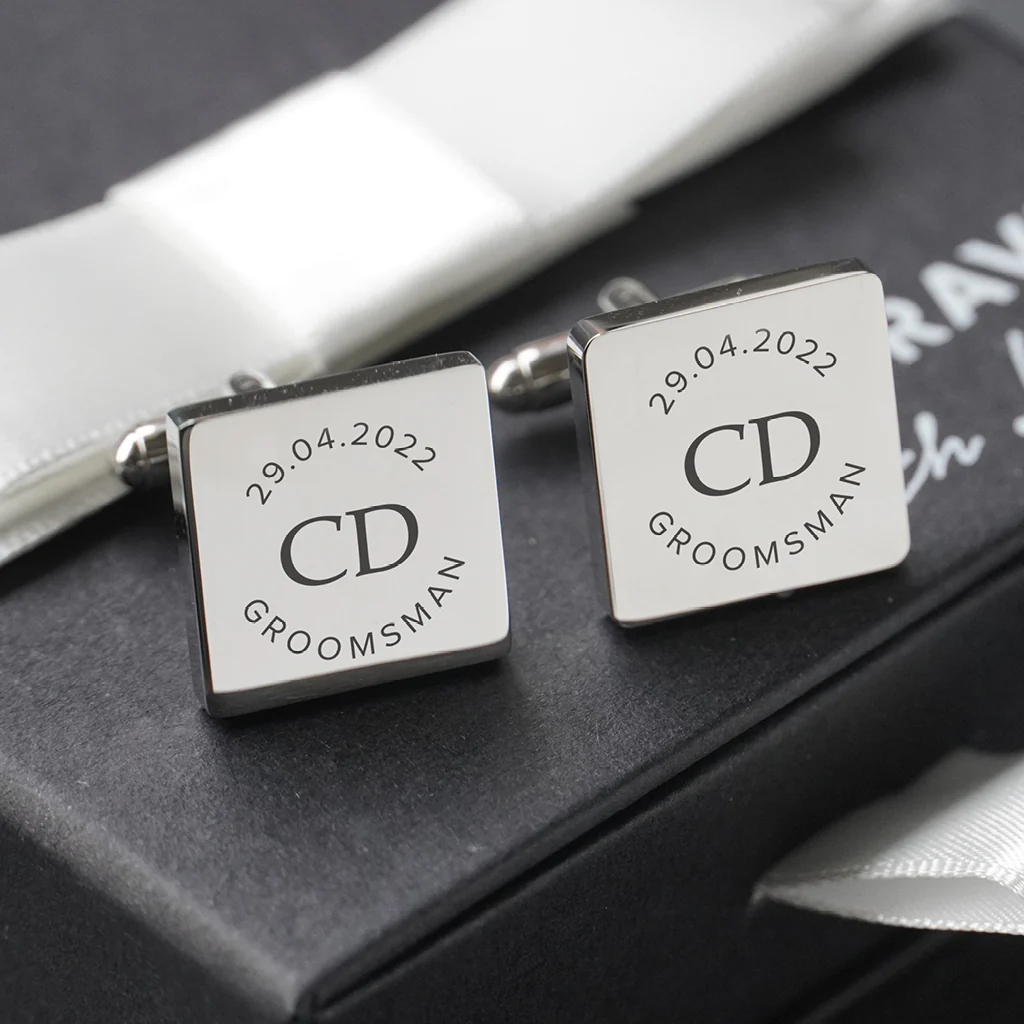 Engravd Square Custom Cuff link set: Design 5