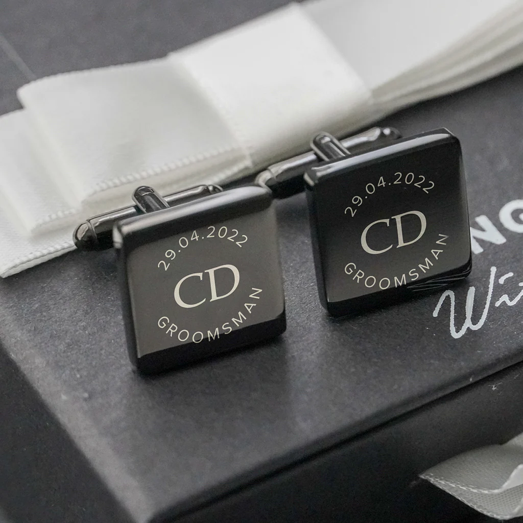 Engravd Square Custom Cuff link set: Design 5 - Image 2