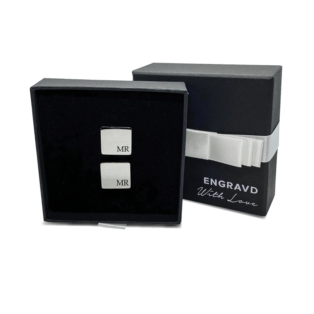 Engravd Square Custom Cuff link set: Design 5 - Image 4