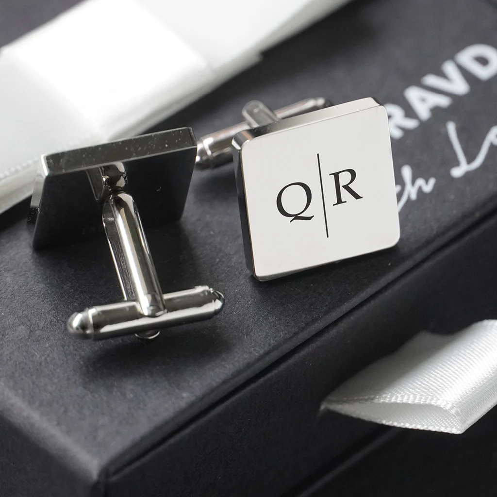Engravd Square Custom Cuff link set: Design 6