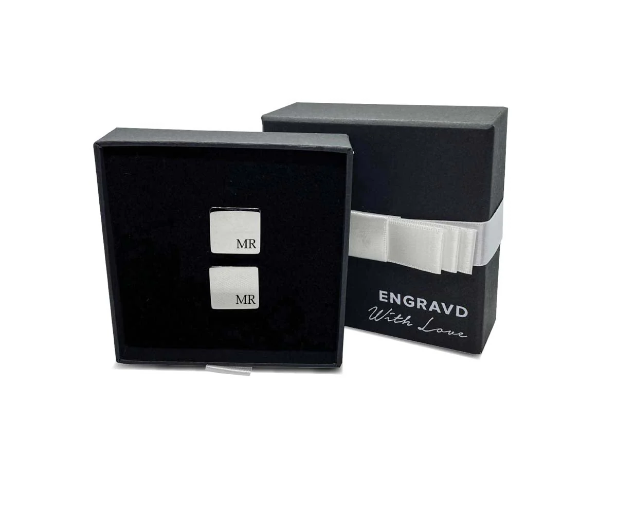 Engravd Square Custom Cuff link set: Design 6 - Image 4