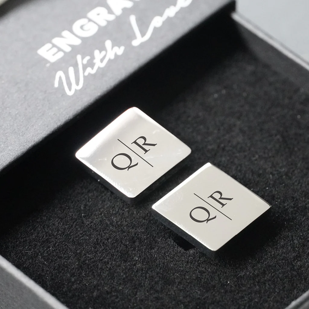 Engravd Square Custom Cuff link set: Design 6 - Image 6