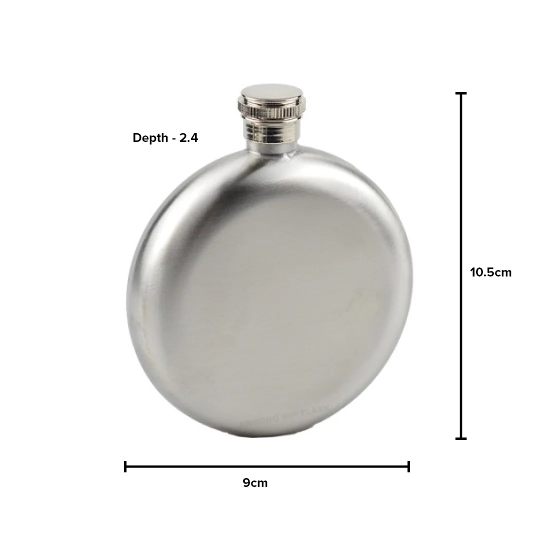 Engravd Stainless Steel Round Hip Flask - Personalised Initials - Image 5