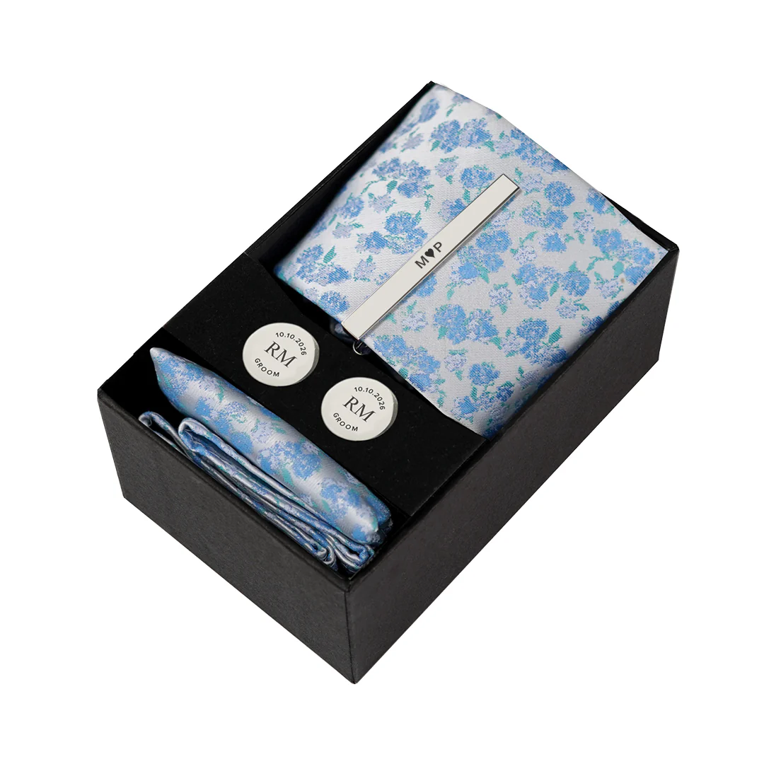 Floral Pale Blue Tie - Image 2