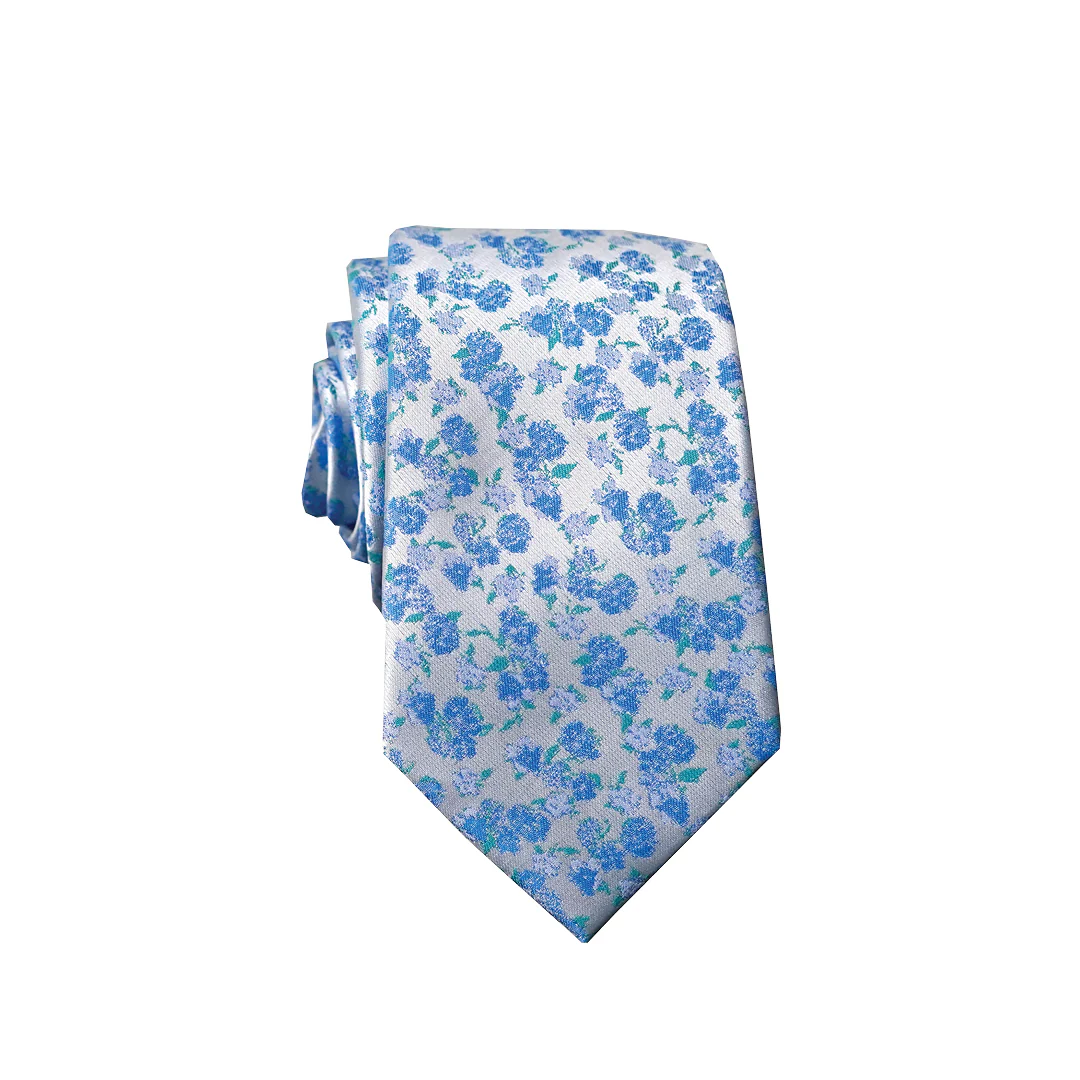 Floral Pale Blue Tie - Image 4
