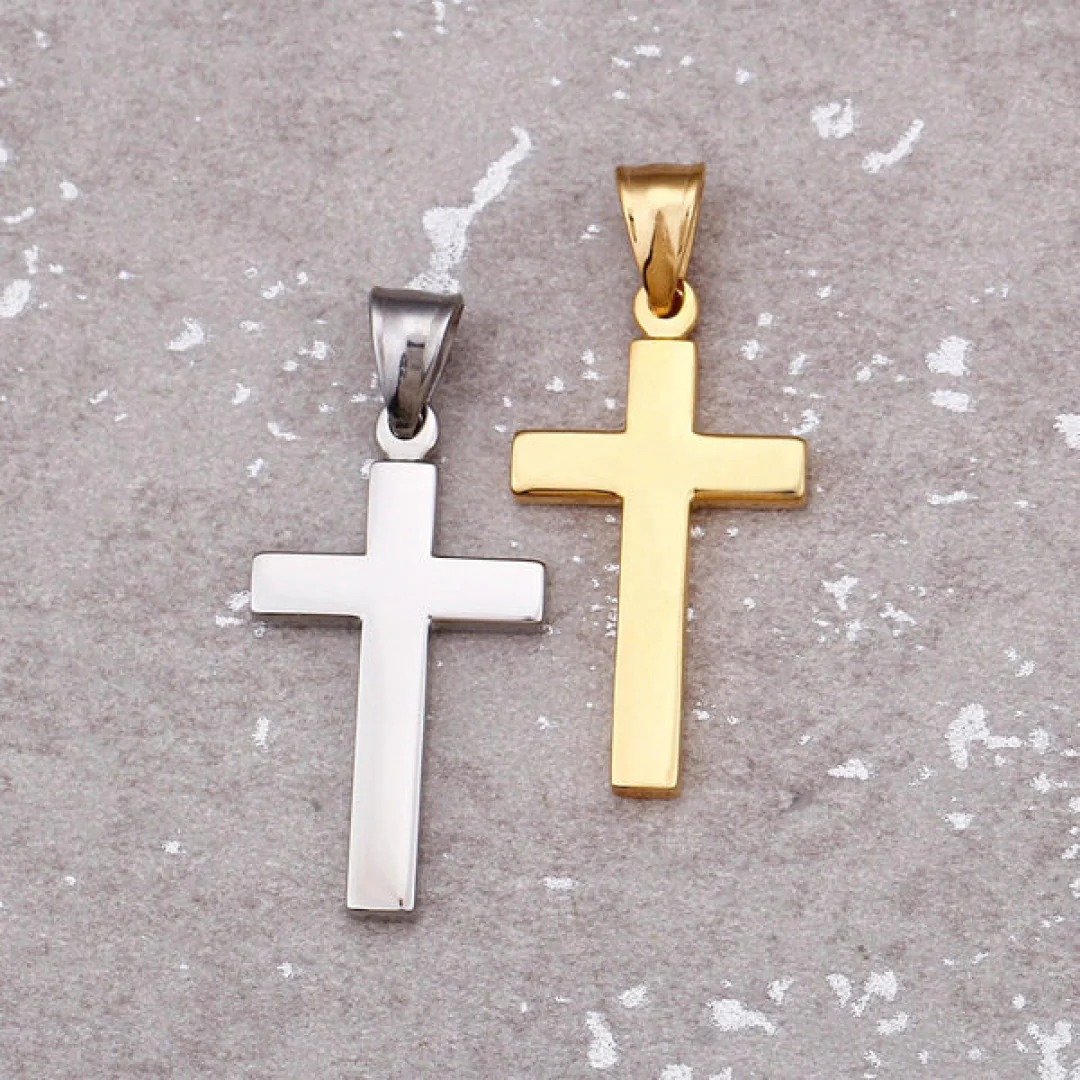 Gold Engravd Cross Necklace - Image 5