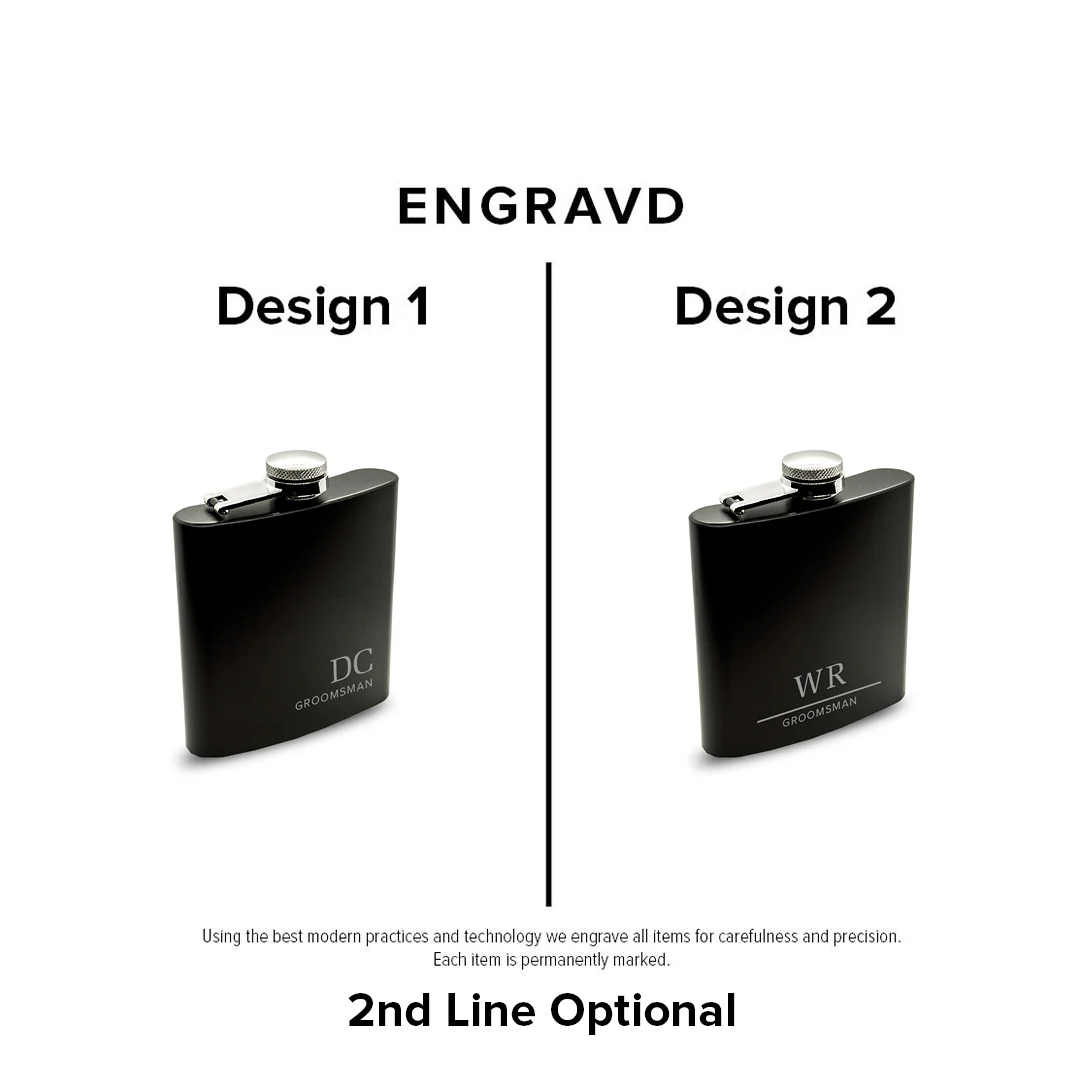 Premium Matte Black Hip Flask and Cuff Link set Giftbox - Image 3
