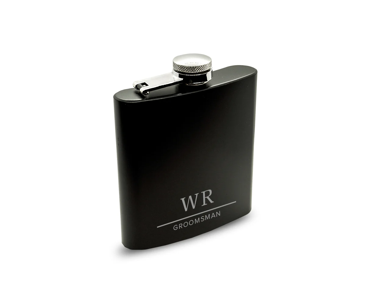 Premium Matte Black Hip Flask and Cuff Link set Giftbox - Image 5