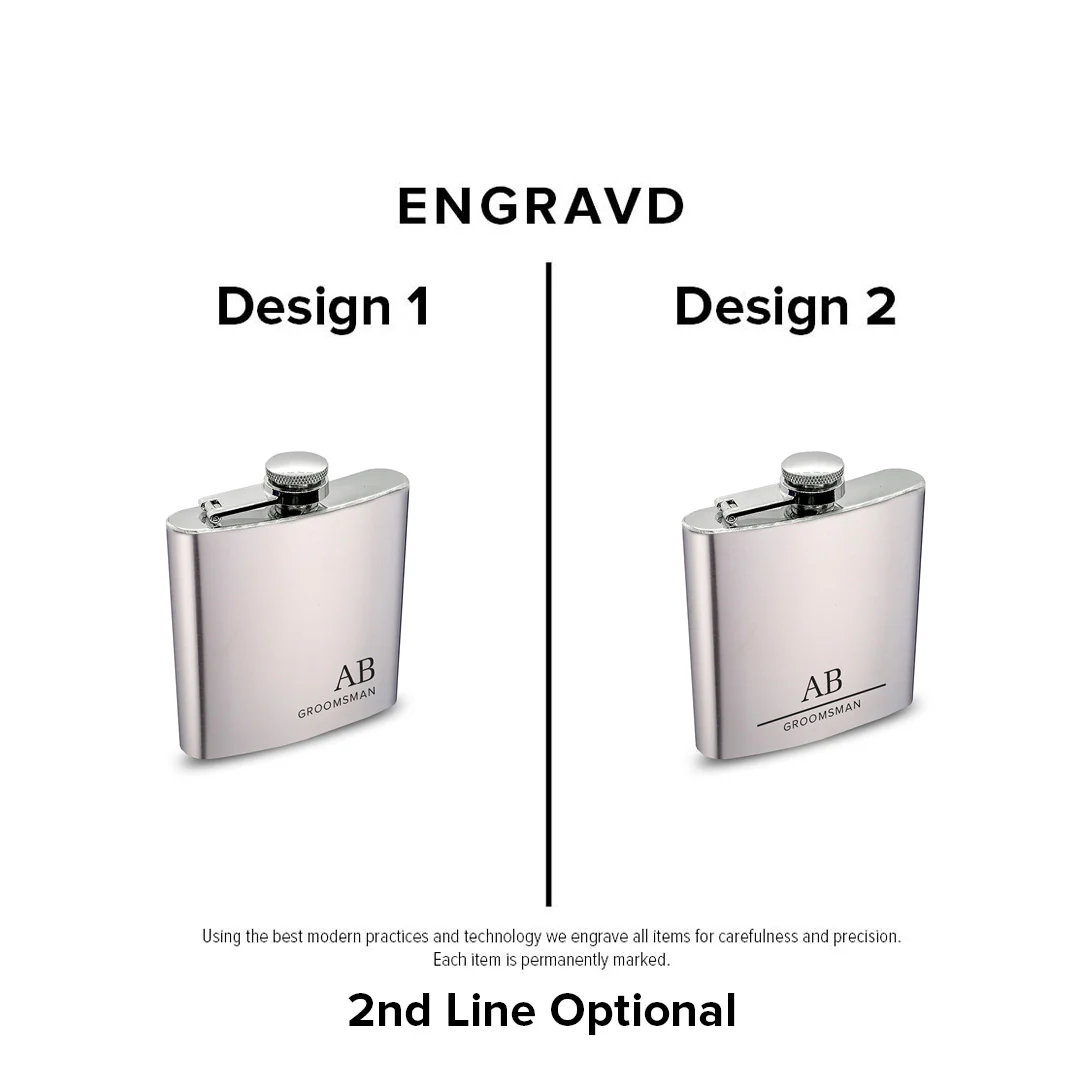 Premium Stainless Steel Hip Flask and Cuff Link set Giftbox - Image 3