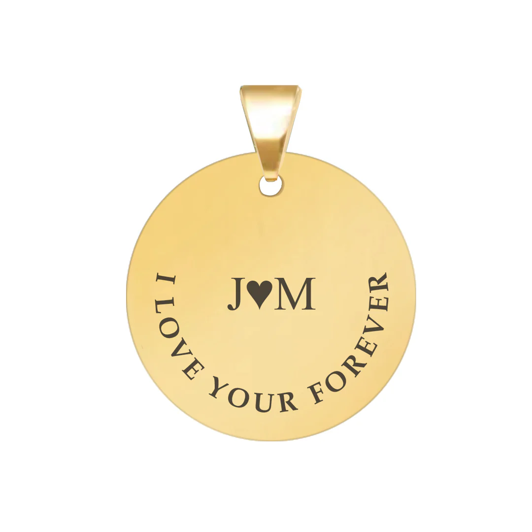 Round Circle Pendant Necklace - Image 2