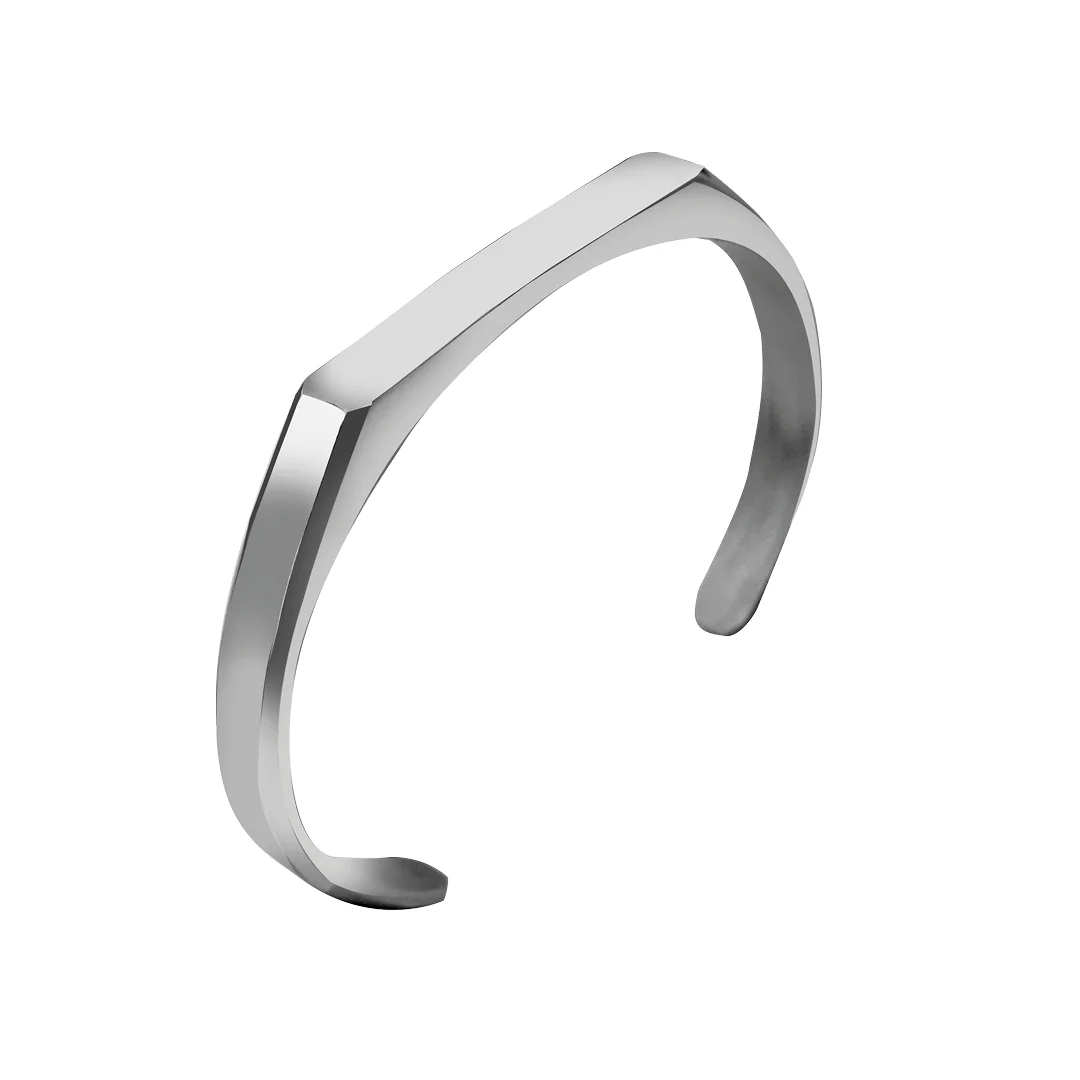 Silver Engravd Signet Cuff - Initials - Image 5